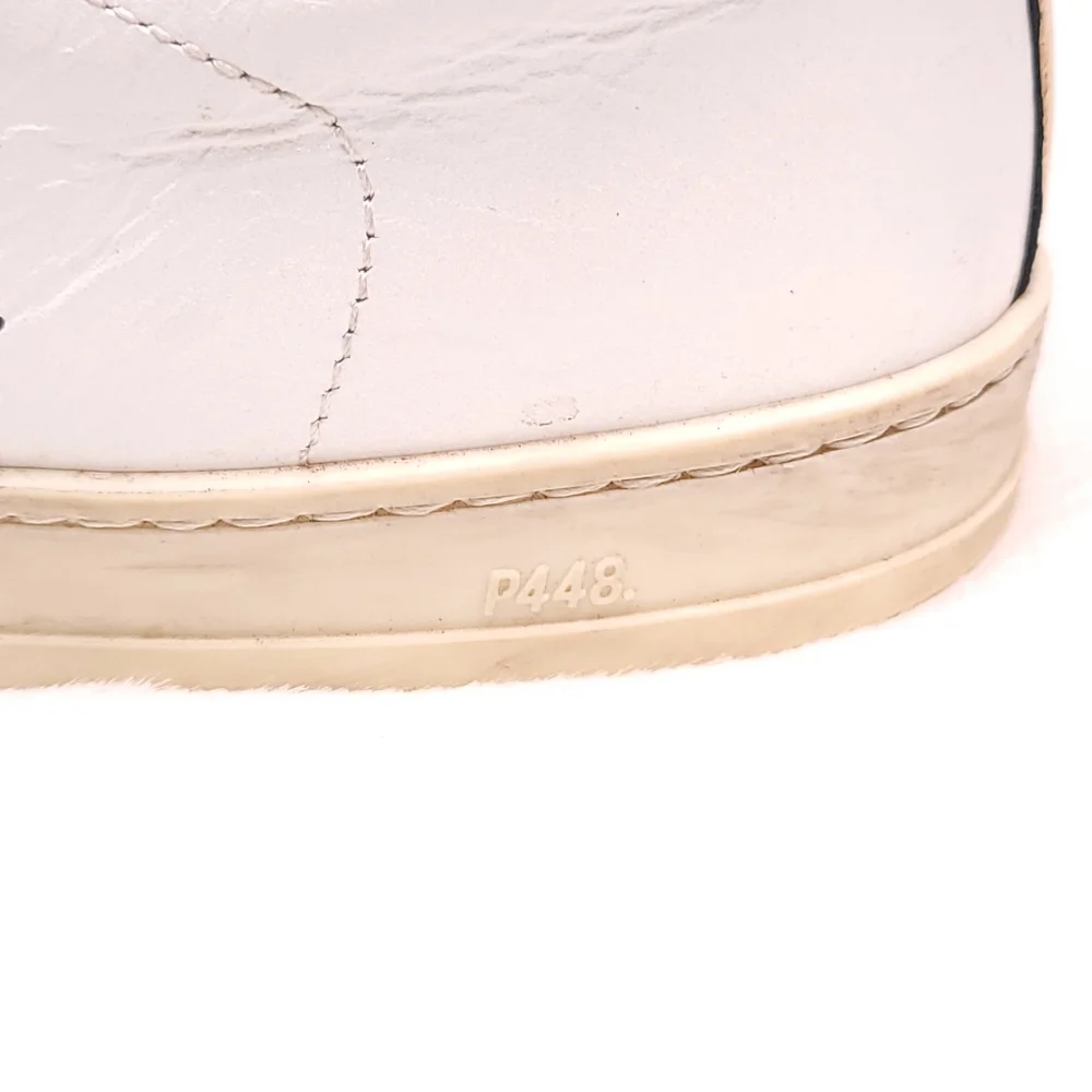 P448 Women's John Pearl Bubble Cow Print Calf Hair Sneakers In White Women's 38